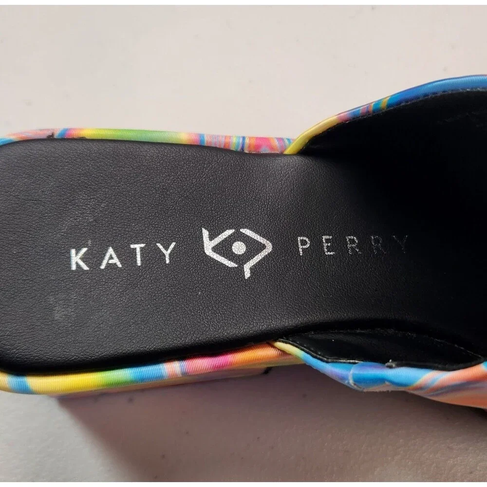 Funky Psychedelic Multicolor Platform Slides By Katy Perry The Busy Bee Sz 6.5M